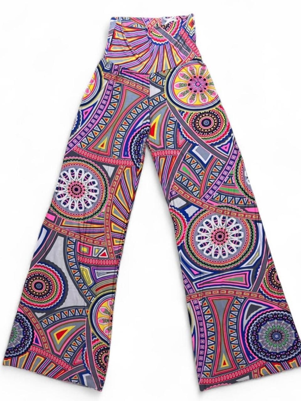 OS Multicolor Geometric Print Palazzo Flare Pants